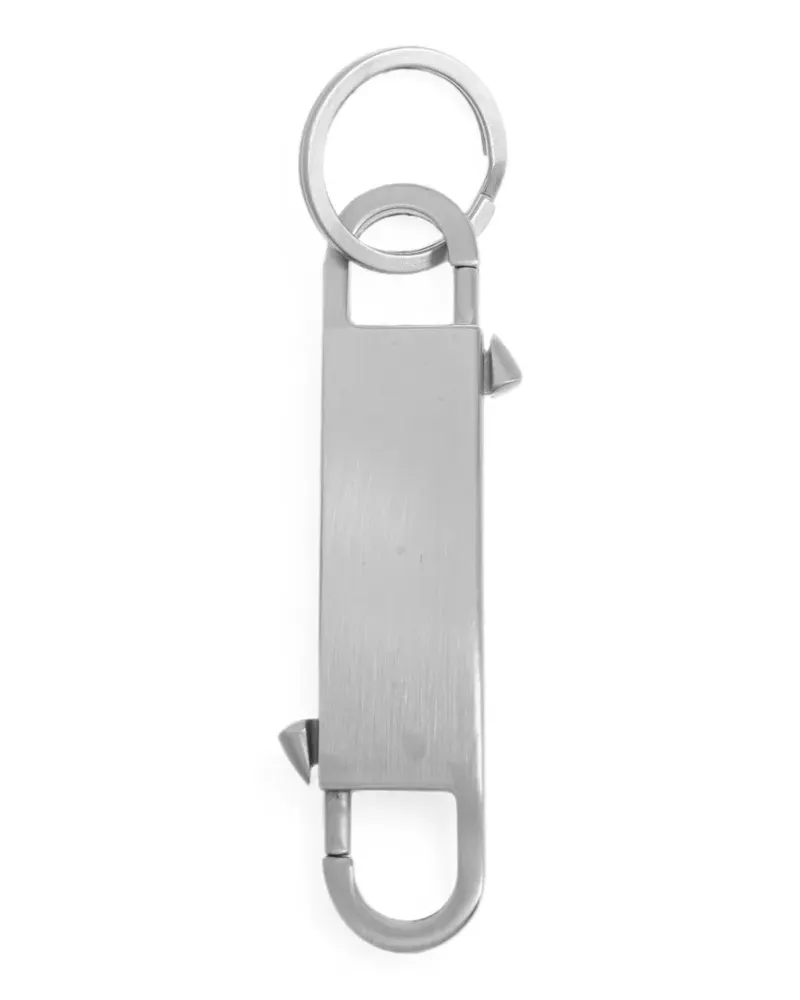 Rick Owens engraved-logo spike-detail keychain - Silber Silber