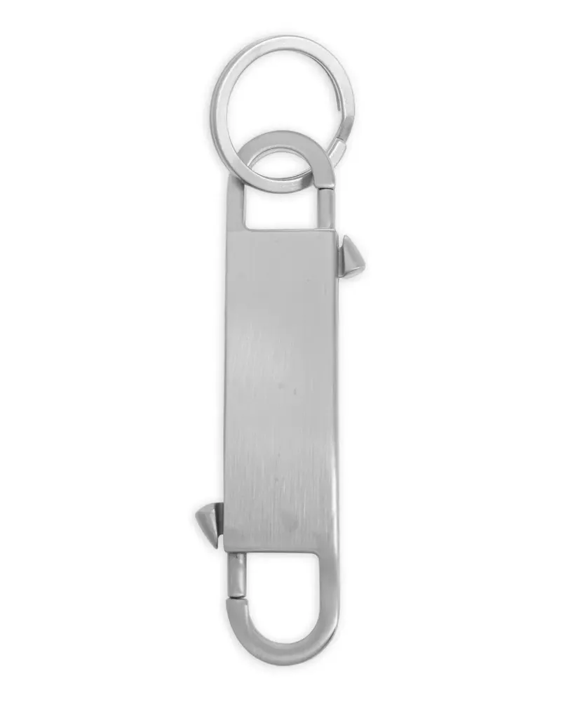 Rick Owens engraved-logo spike-detail keychain - Silber Silber