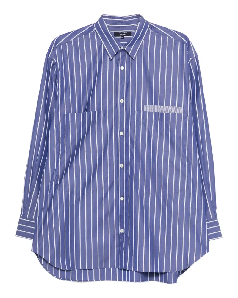 Comme des Garçons Gestreiftes Hemd mit Brusttasche - Blau Blau