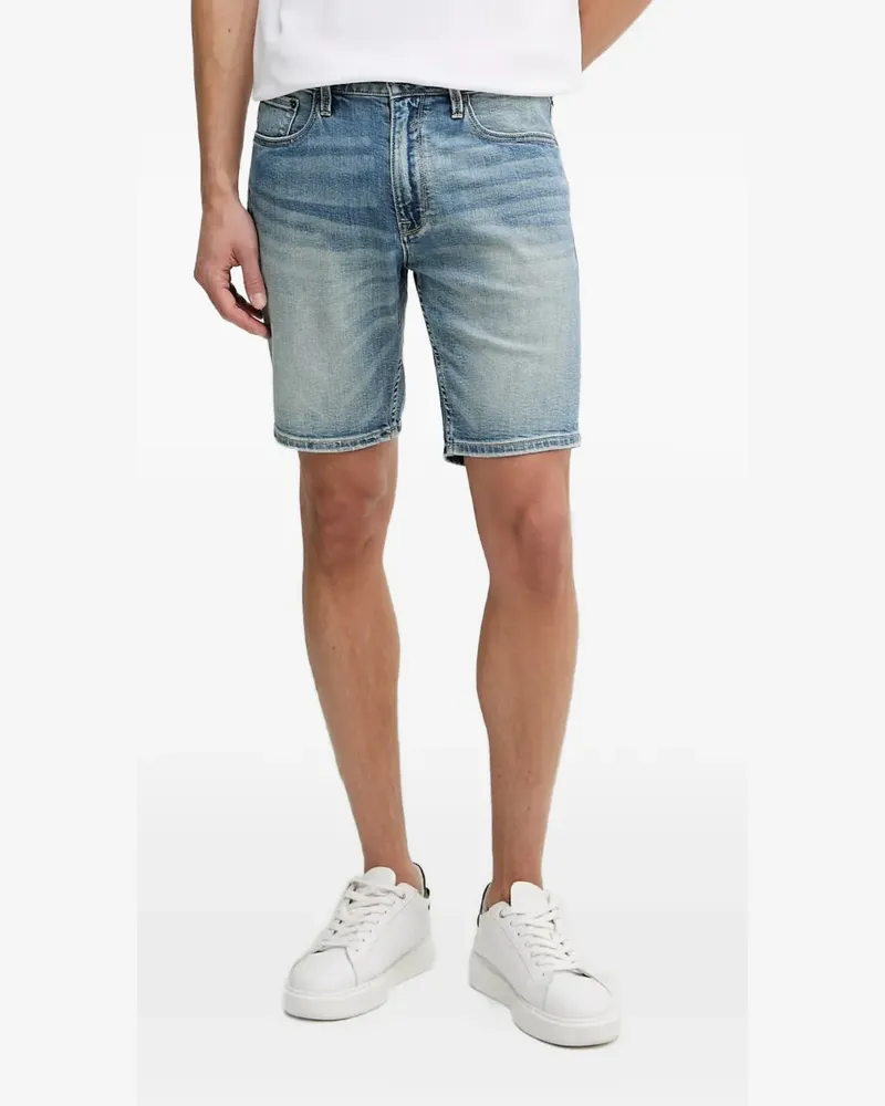 Guess logo-patch denim shorts - Blau Blau