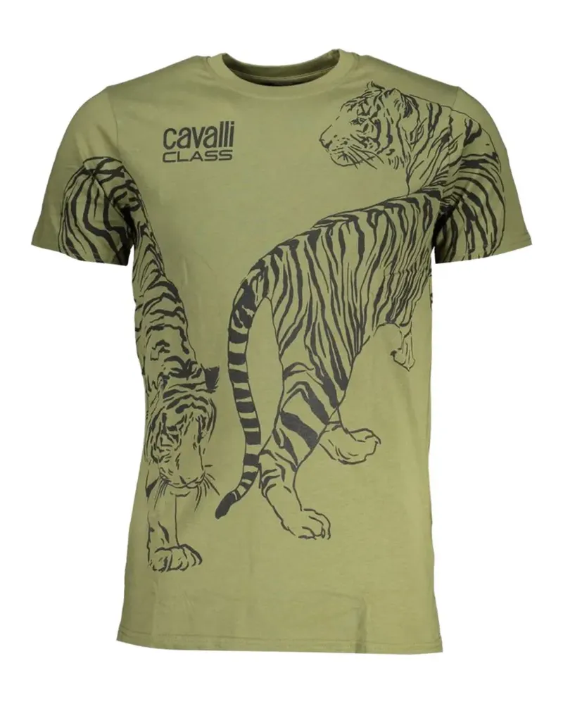 Roberto Cavalli tiger-print T-shirt - Grün Grün