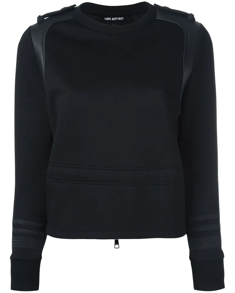 Neil Barrett Sweatshirt mit Schulterklappen - Schwarz Schwarz