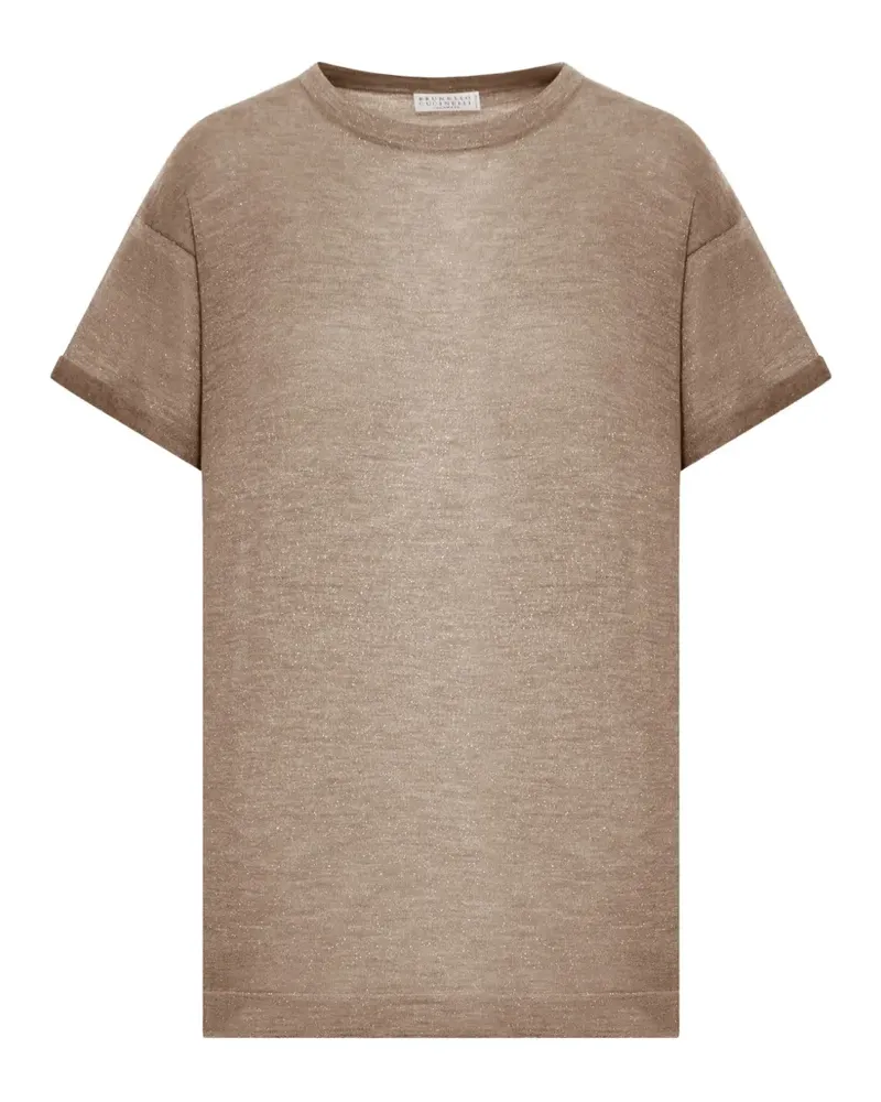 Brunello Cucinelli crewneck cashmere T-shirt - Nude Nude