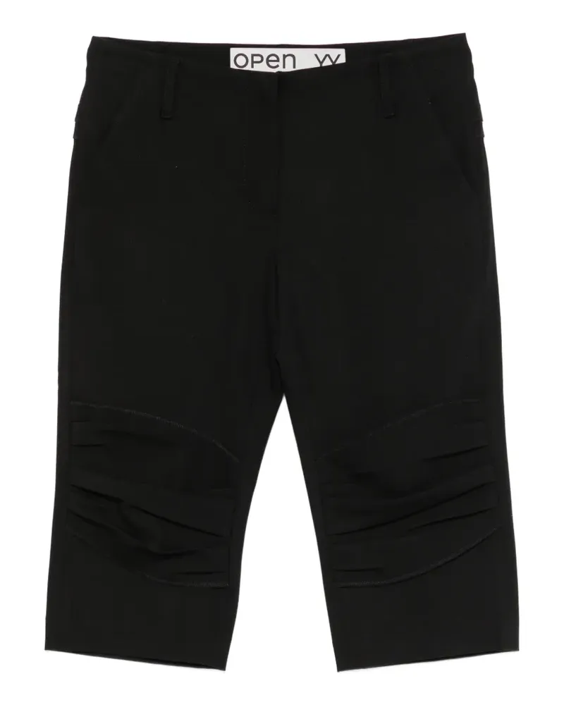 OPEN YY gathered capri shorts - Schwarz Schwarz