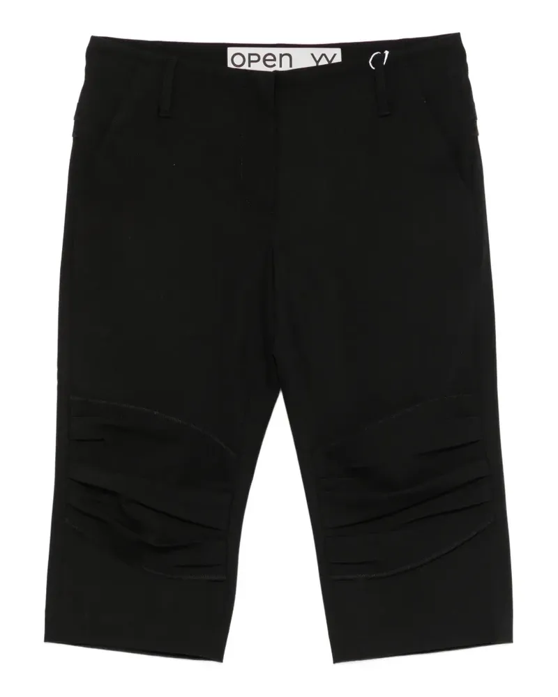 OPEN YY gathered capri shorts - Schwarz Schwarz
