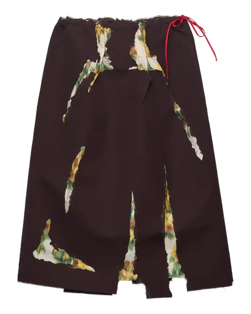Prada Rock aus Gabardine mit Devoré-Effekt - Braun Braun