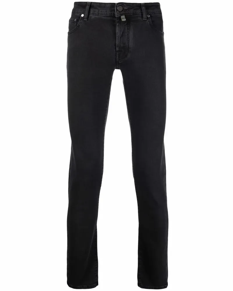 Jacob Cohën Tief sitzende Skinny-Hose - Schwarz Schwarz