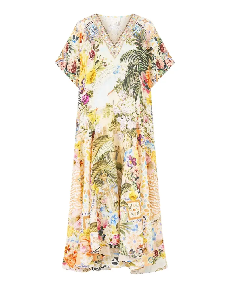 Camilla V-neck kaftan - Nude Nude