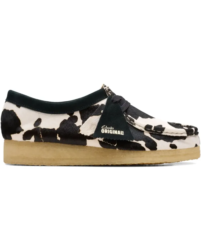 Clarks Wallabee "Cow Print HairOn" Sandalen - Schwarz Schwarz