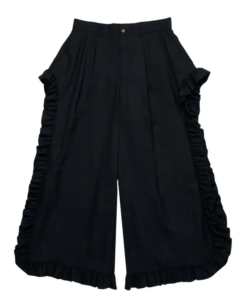 Noir Kei Ninomiya ruffled trousers - Schwarz Schwarz