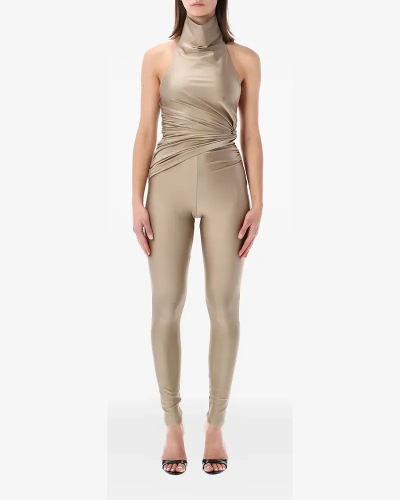 ANDAMANE Tatiana halter-neck knot jumpsuit - Nude Nude
