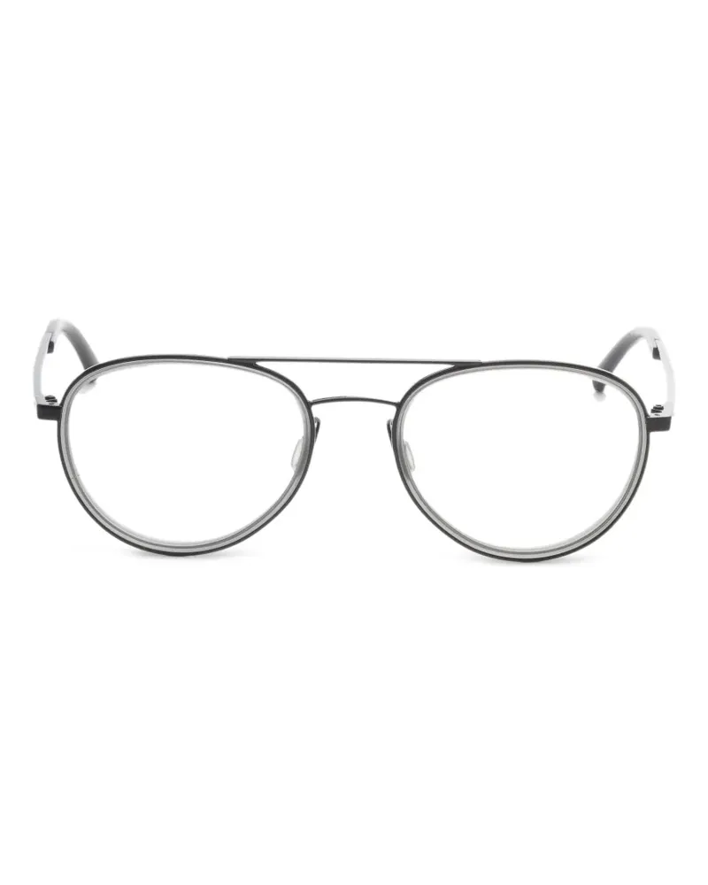 Porsche Design Runde Brille mit Doppelsteg - Grau Grau