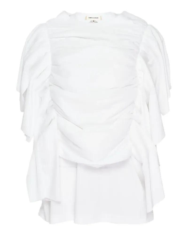 Comme des Garçons Drapierte Bluse mit Raffungen - Weiß Weiß