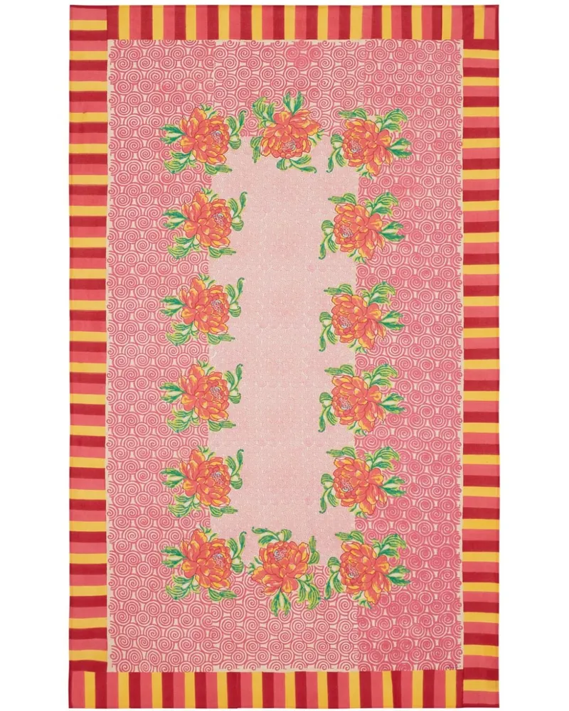 Lisa Corti Tischdecke mit Blumen-Print Rosa