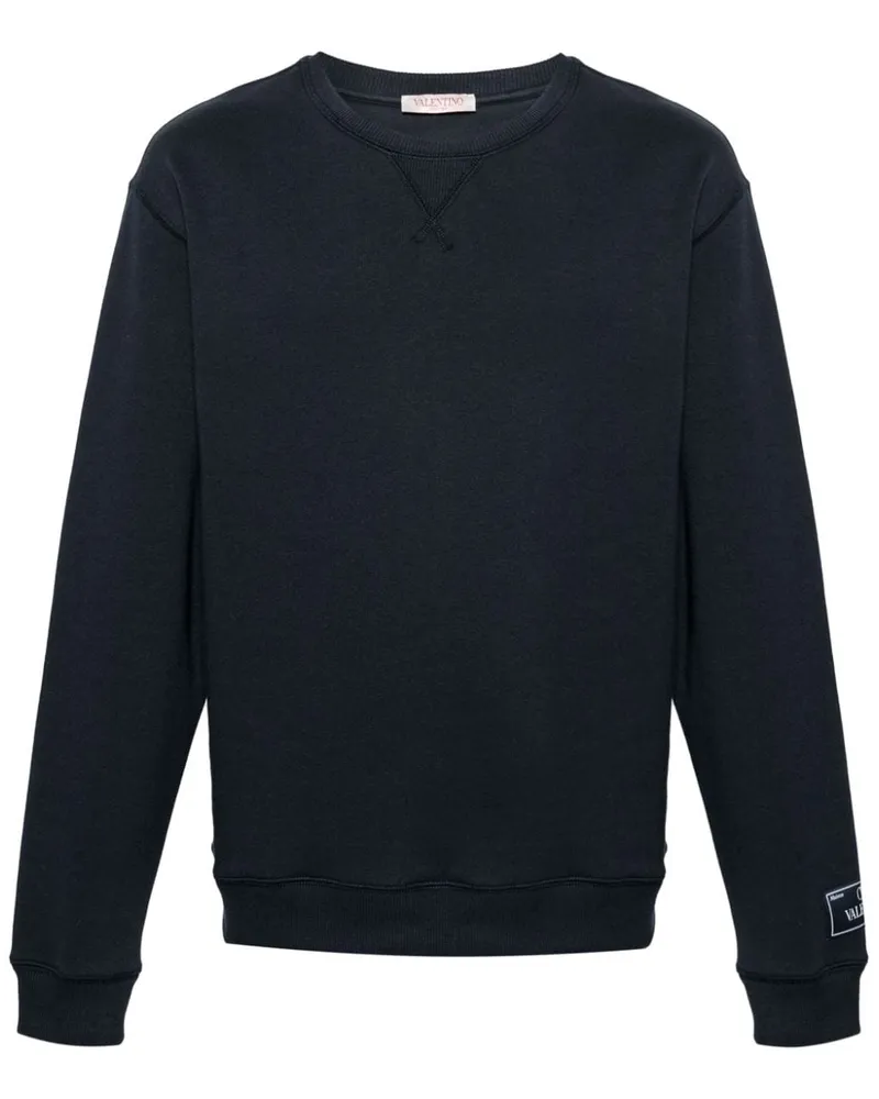 Valentino Garavani Sweatshirt mit Logo-Patch - Blau Blau