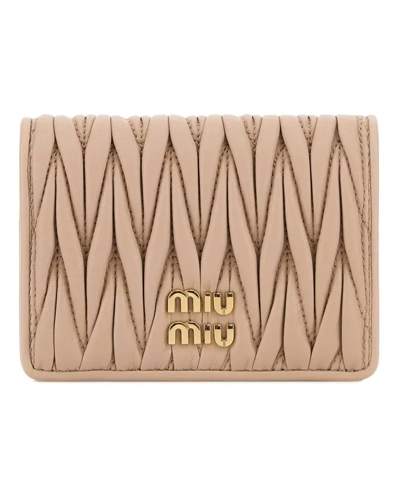 Miu Miu Portemonnaie aus Matelassé-Leder - Nude Nude