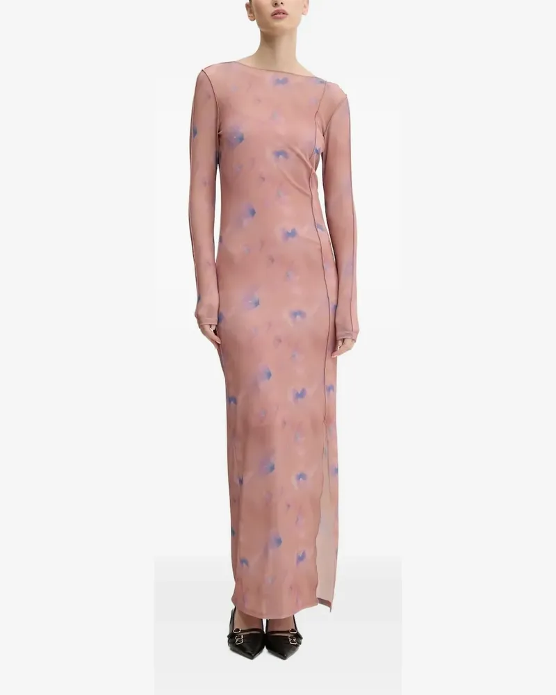 HUGO BOSS Maxikleid mit abstraktem Print - Rosa Rosa