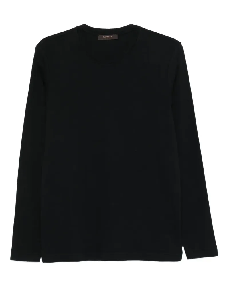 Zanone Langarmshirt aus Baumwolle - Schwarz Schwarz