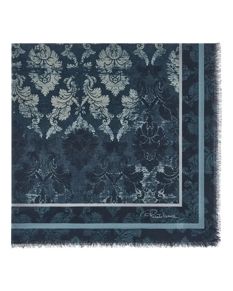 Roberto Cavalli Schal mit Brokat-Print - Blau Blau