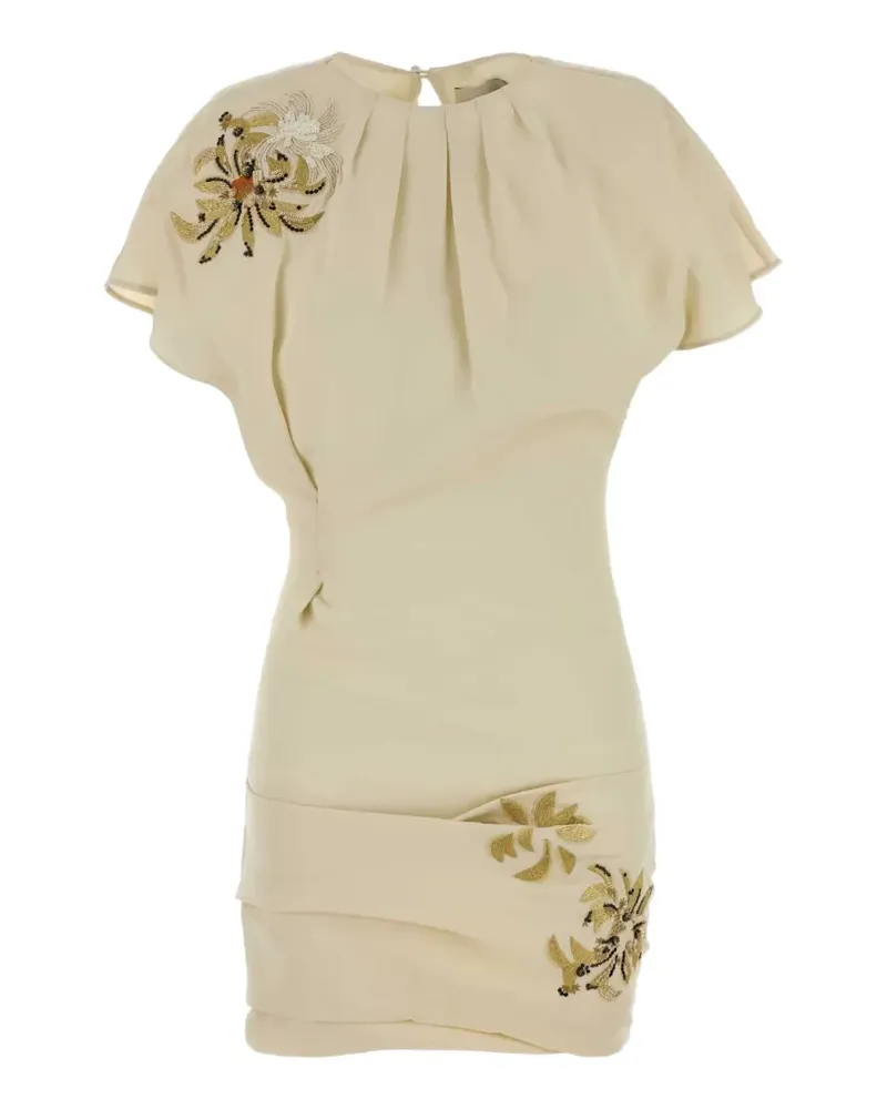 Isabel Marant Sakia Minikleid aus Krepp mit Stickerei - Nude Nude