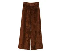 Cordhose mit weitem Bein - Braun