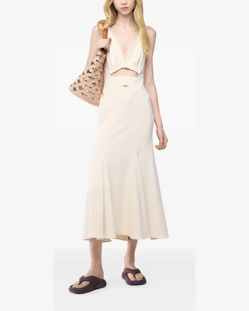 Paco Rabanne Midikleid mit Cut-Out - Nude Nude