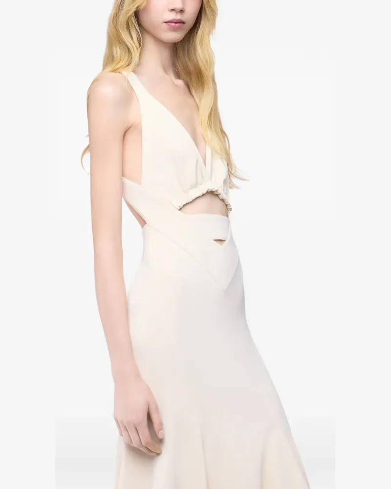 Paco Rabanne Midikleid mit Cut-Out - Nude Nude