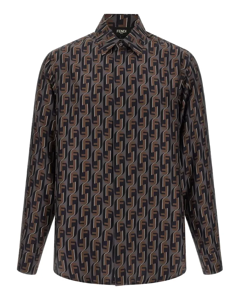 Fendi Hemd mit nity-Print - Braun Braun