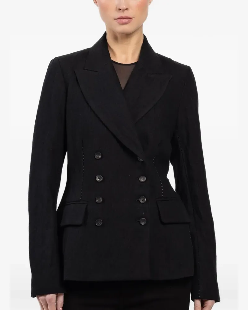 Masnada button double-breasted jacket - Schwarz Schwarz
