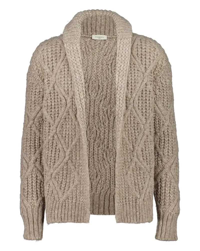 Piacenza Cashmere Cardigan mit Rautenmuster - Nude Nude