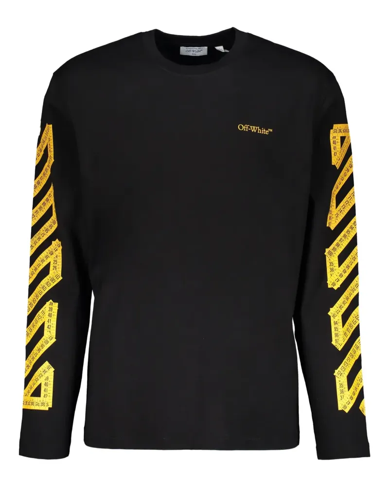 OFF-WHITE logo graphic long-sleeve T-shirt - Schwarz Schwarz