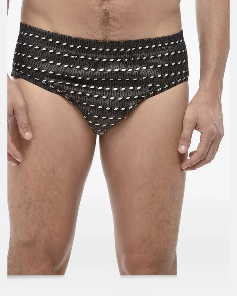 Dsquared2 logo-print briefs - Schwarz Schwarz