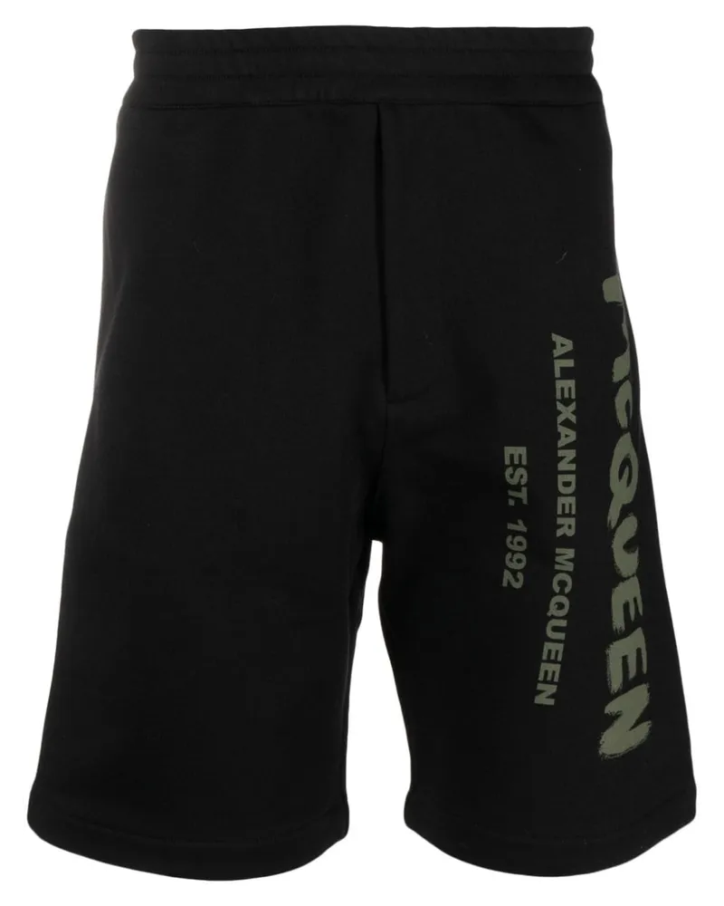 Alexander McQueen Shorts mit Logo-Print Schwarz