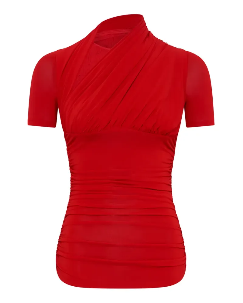 Marine Serre draped plumetis top - Rot Rot