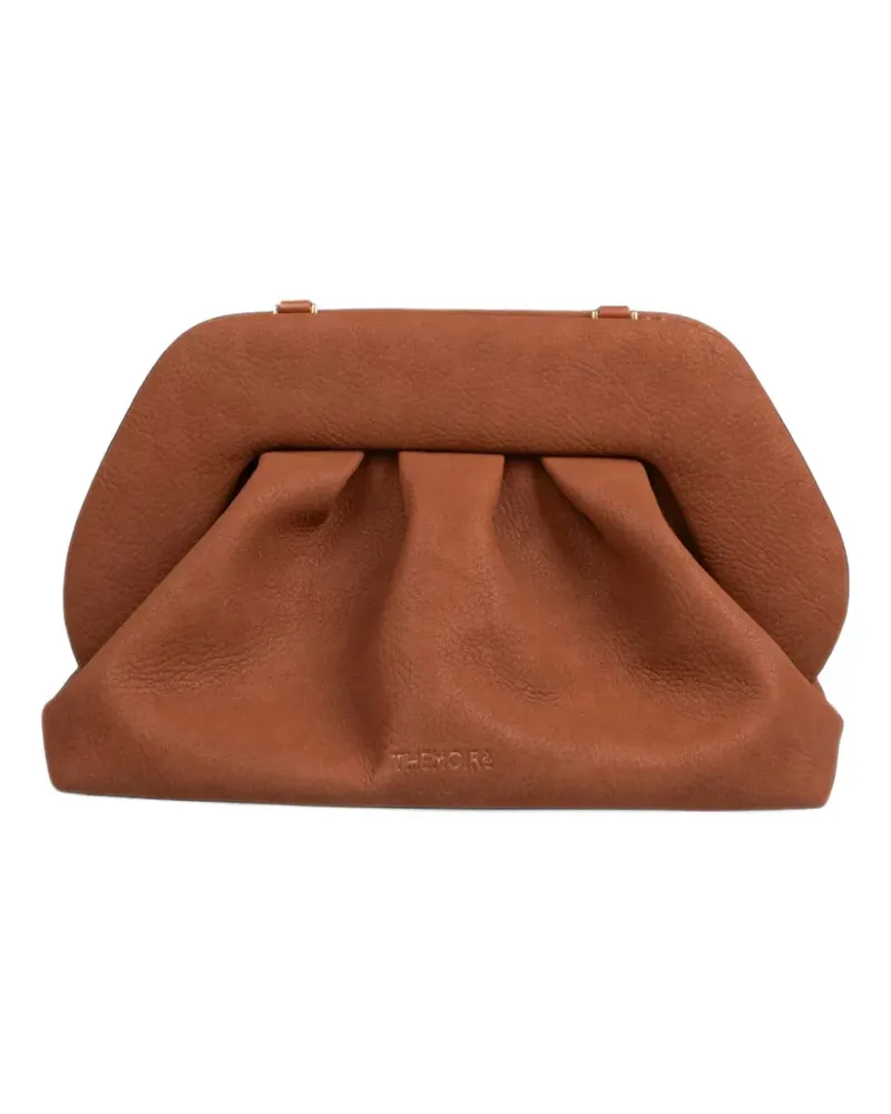 THEMOIRÈ Mittelgroße Bios Clutch mit Raffungen - Braun Braun