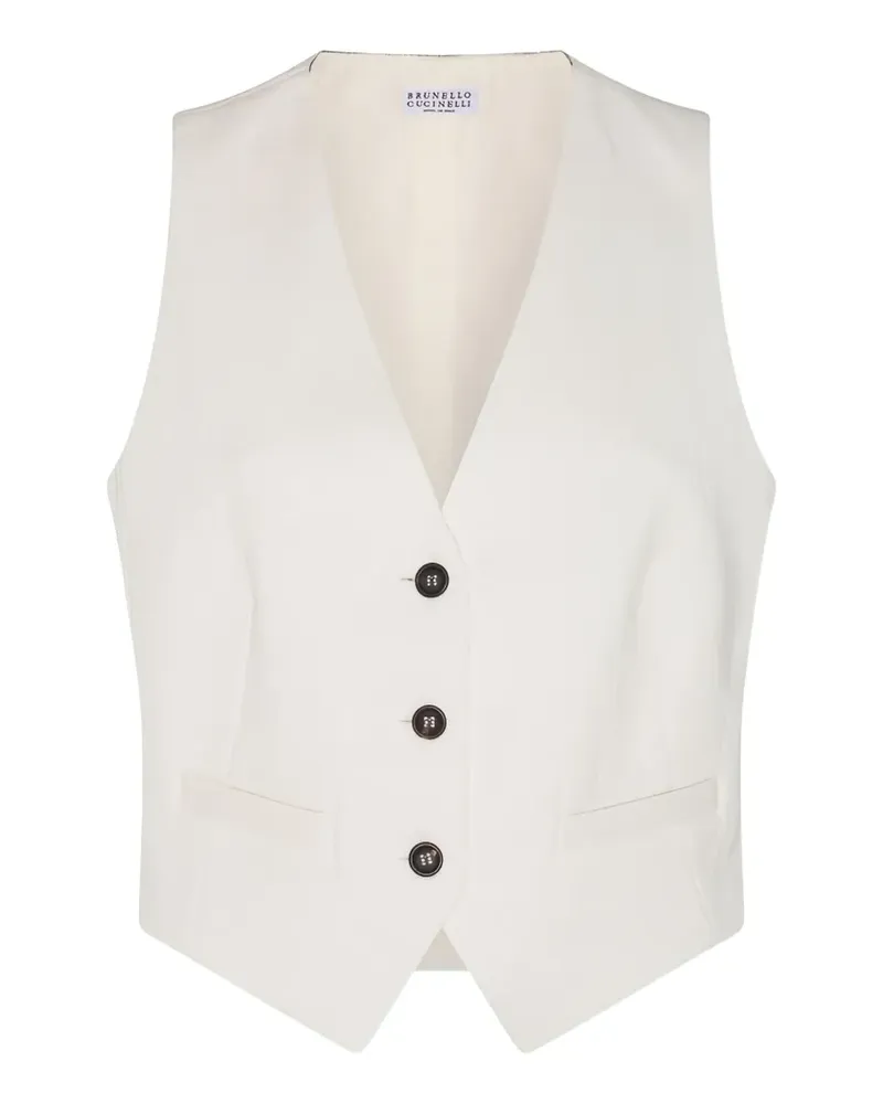 Brunello Cucinelli button-fastening vest - Nude Nude