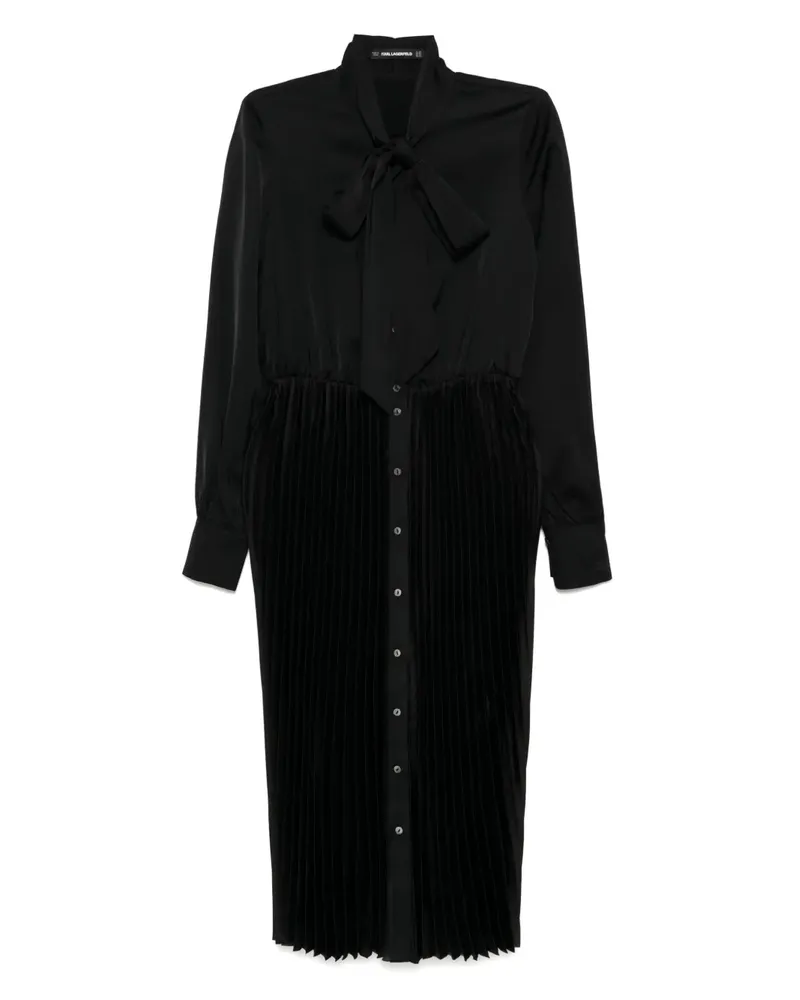 Karl Lagerfeld Hemdkleid mit Falten - Schwarz Schwarz