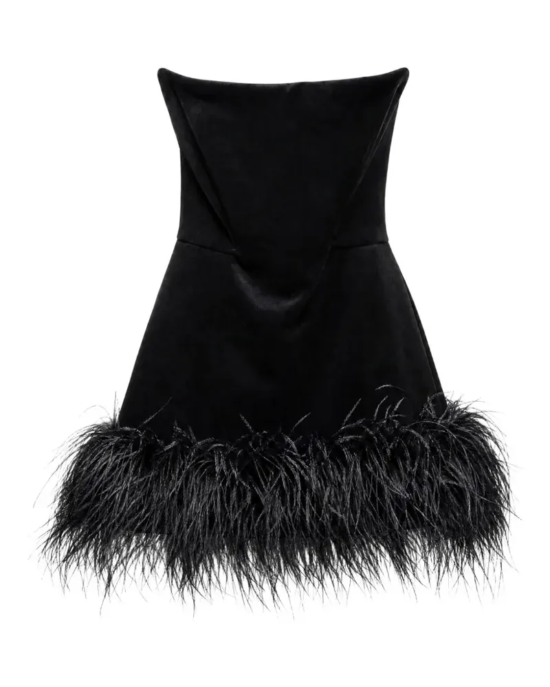 BRONX AND BANCO Midikleid mit Federn - Schwarz Schwarz