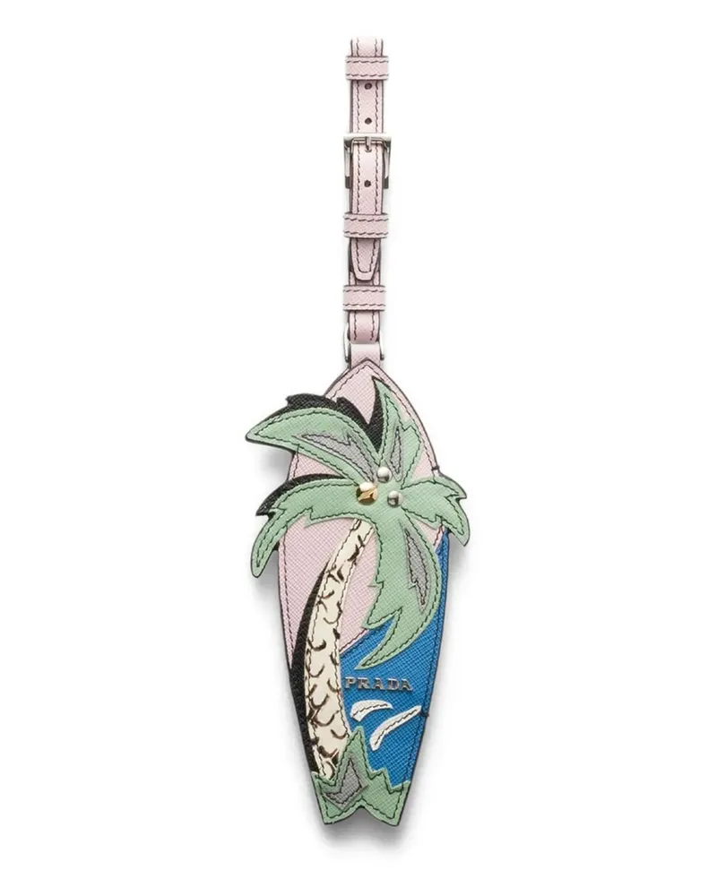 Prada Namensschild mit Palme - Rosa Rosa