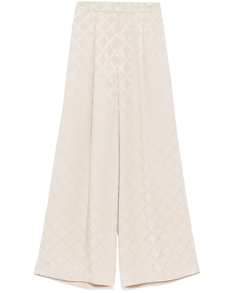 Michael Kors Weite Hose aus Empire Diamond-Jacquard - Nude Nude