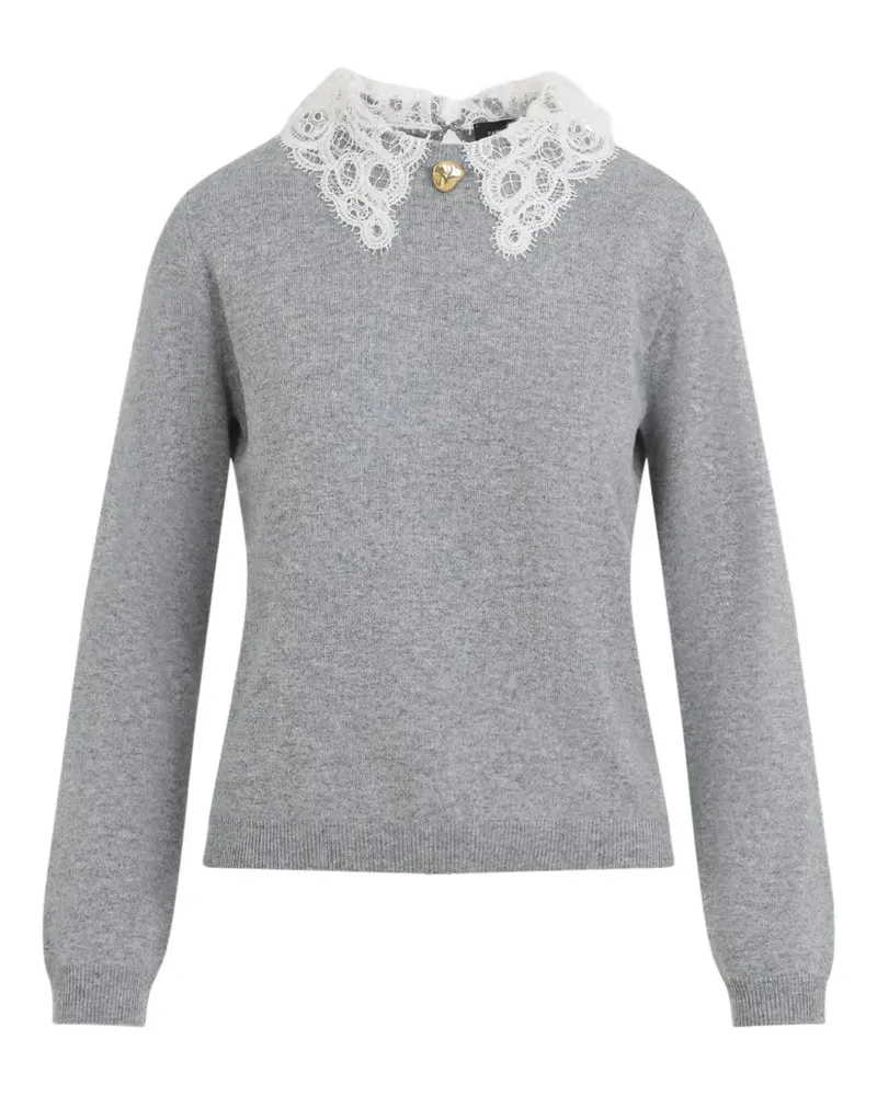 Fabiana Filippi Pullover mit Spitzenkragen - Grau Grau