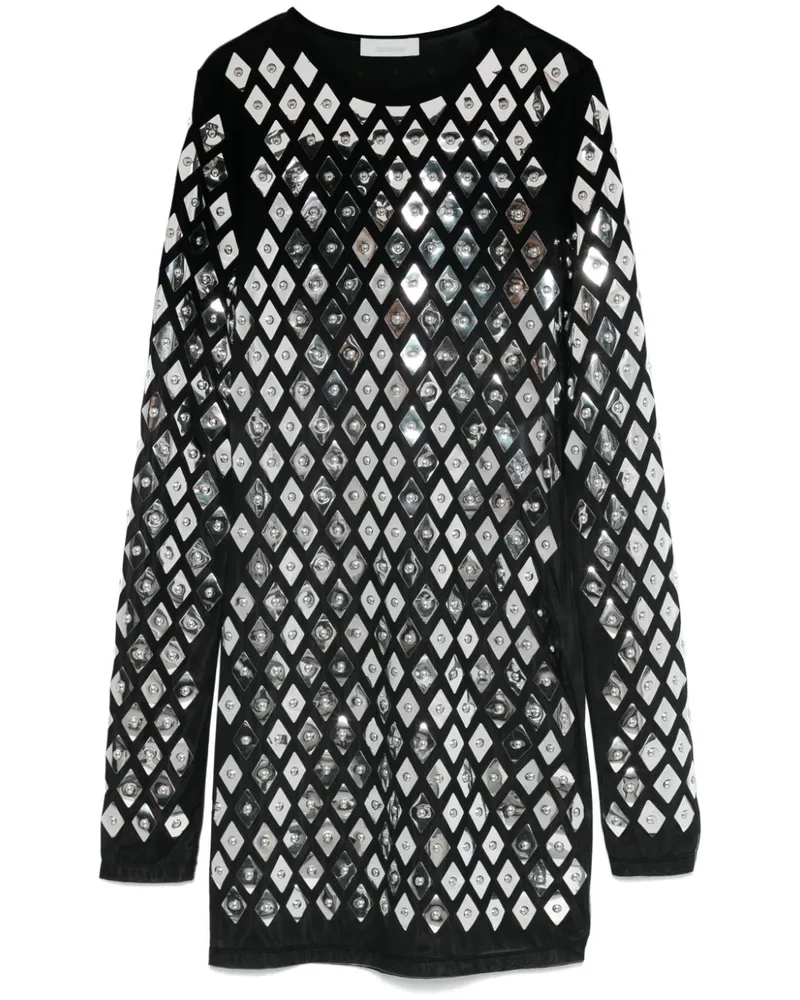 Paco Rabanne Minikleid mit geometrischen Nieten - Schwarz Schwarz