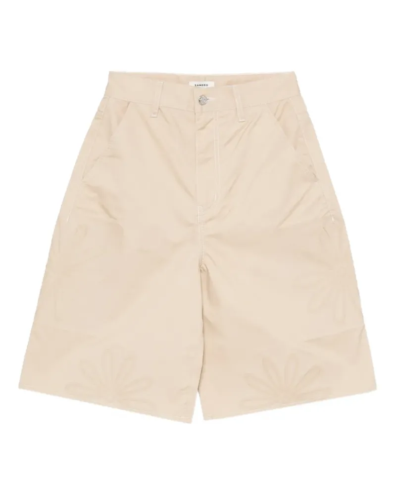 Sandro Shorts mit Blumendetail - Nude Nude