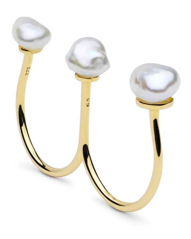 AUTORE MODA 9kt Sophia Gelbgoldring mit Perle Gold