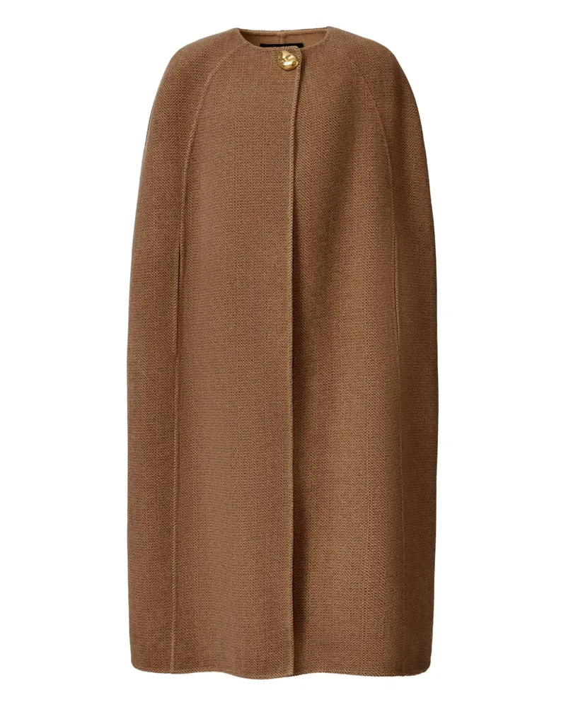 Fabiana Filippi button-fastening cape coat - Braun Braun