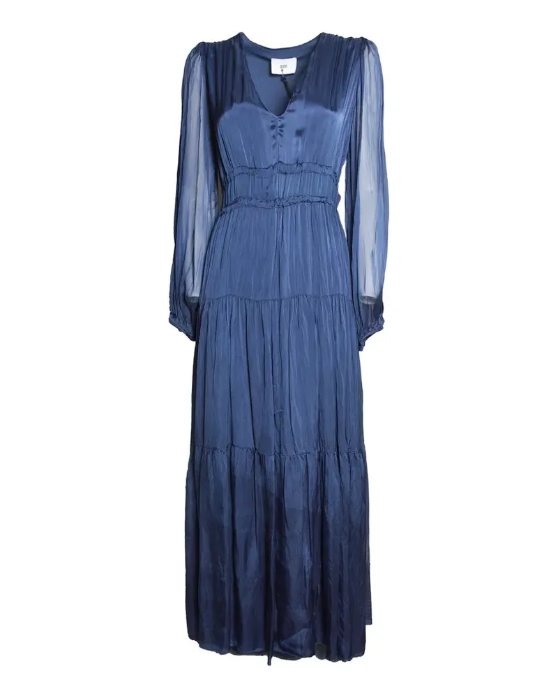 SOLOTRE tiered long-sleeve maxi dress - Blau Blau