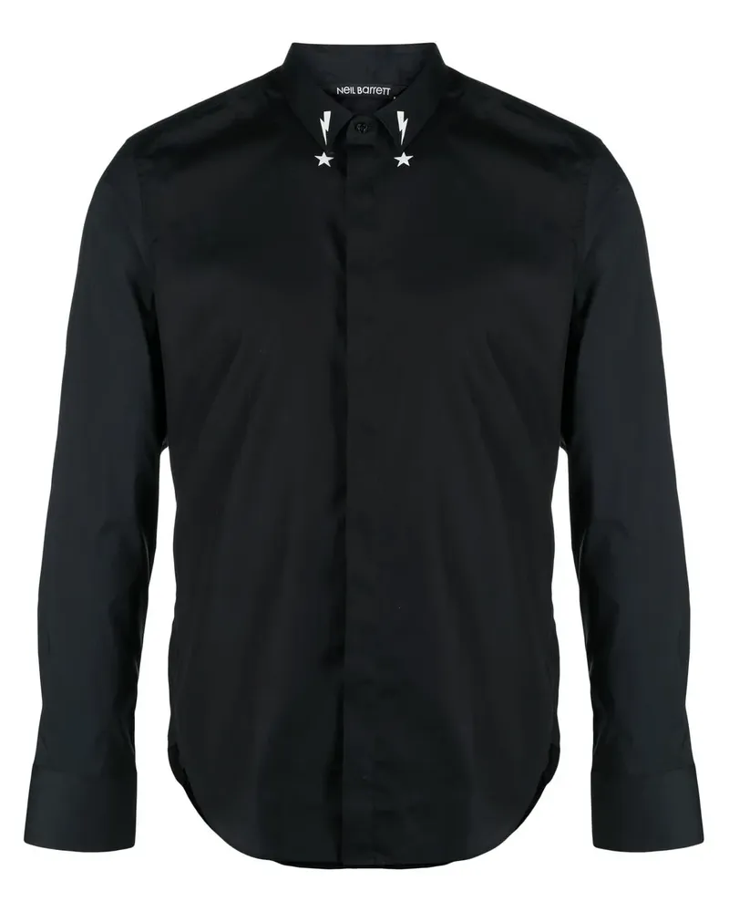 Neil Barrett Hemd mit Star Bolt-Print - Schwarz Schwarz