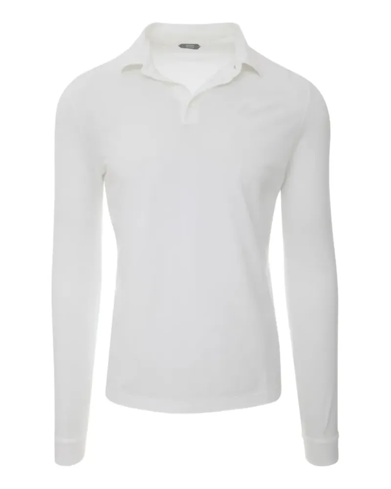 Zanone slim fit long-sleeve polo shirt - Weiß Weiß