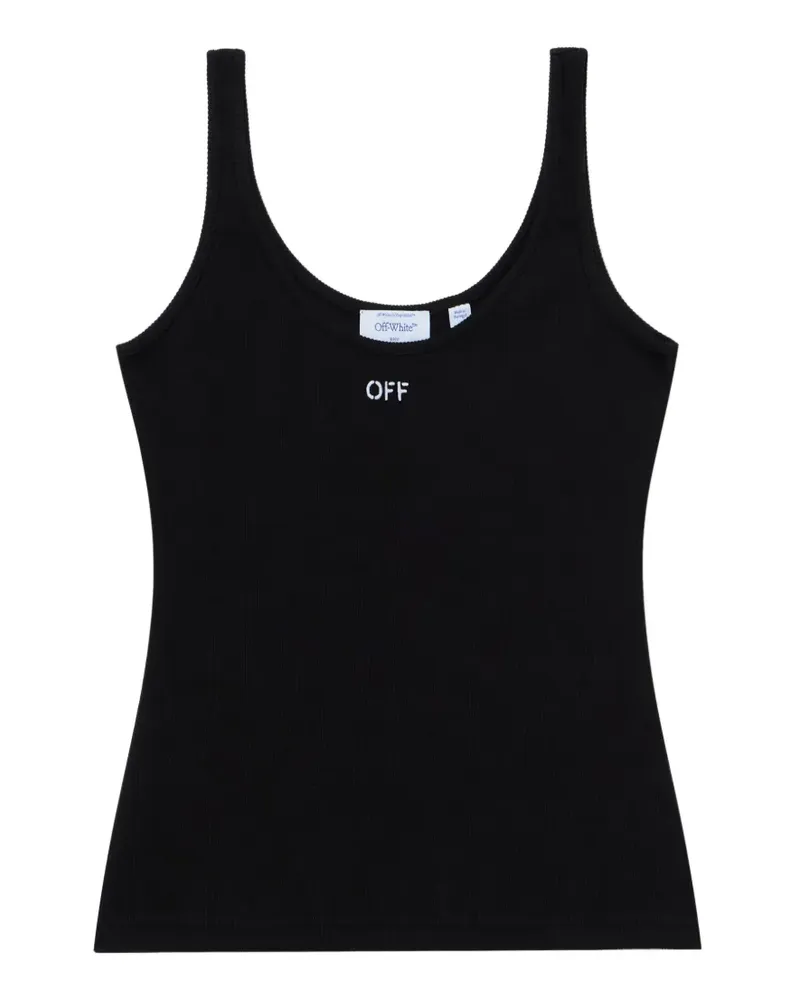 OFF-WHITE Off Stamp Oberteil mit Logo-Stickerei - Schwarz Schwarz