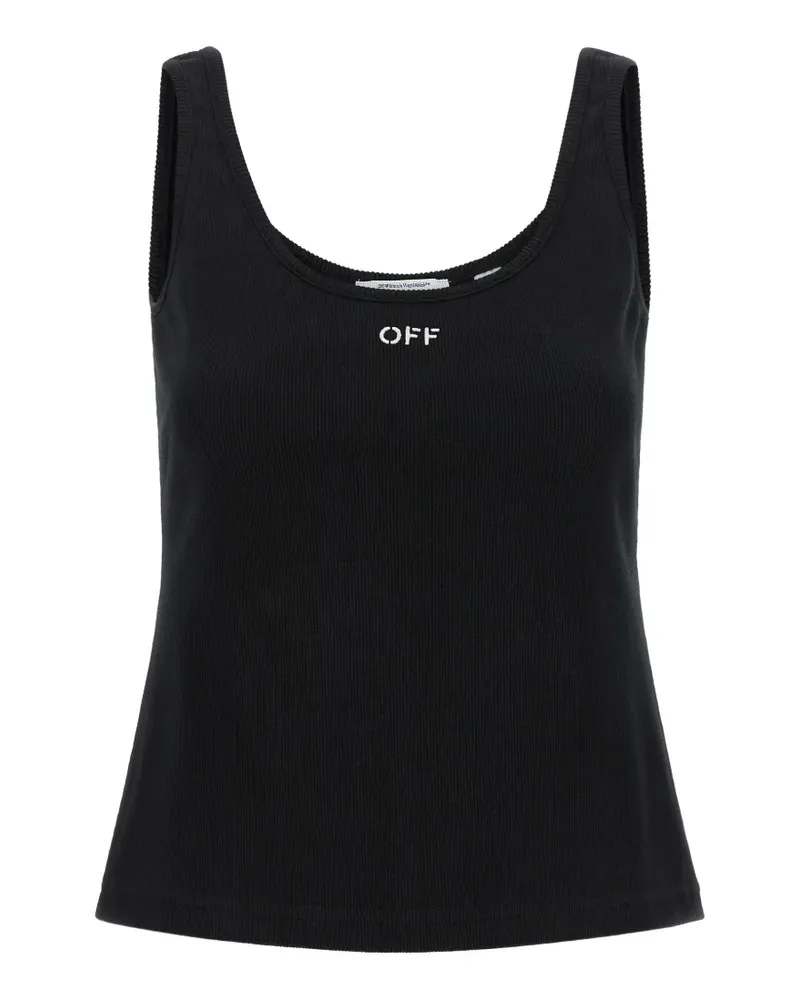 OFF-WHITE Off Stamp logo-embroidered tank top - Schwarz Schwarz